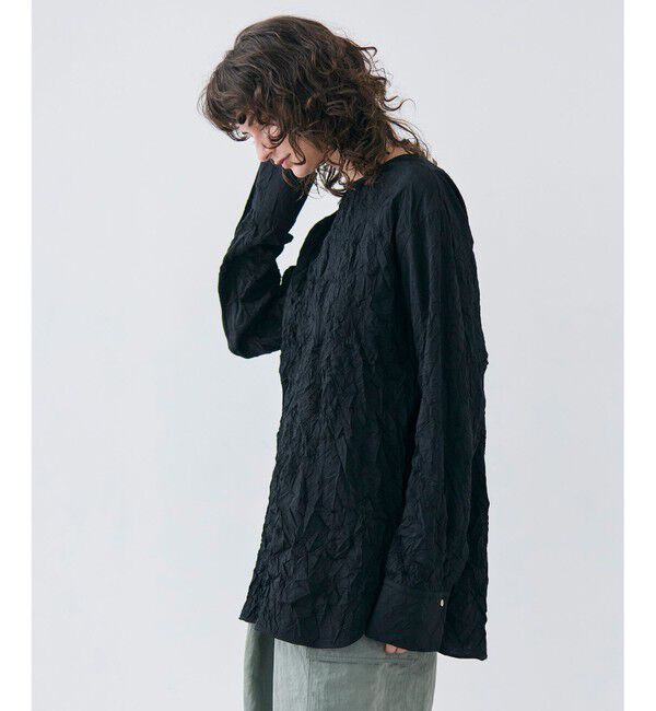 BEIGE,「【洗える・GISELe 4月号掲載】ASTILBE / コットンジャージークルーネックブラウス」|シャツ・ブラウス|