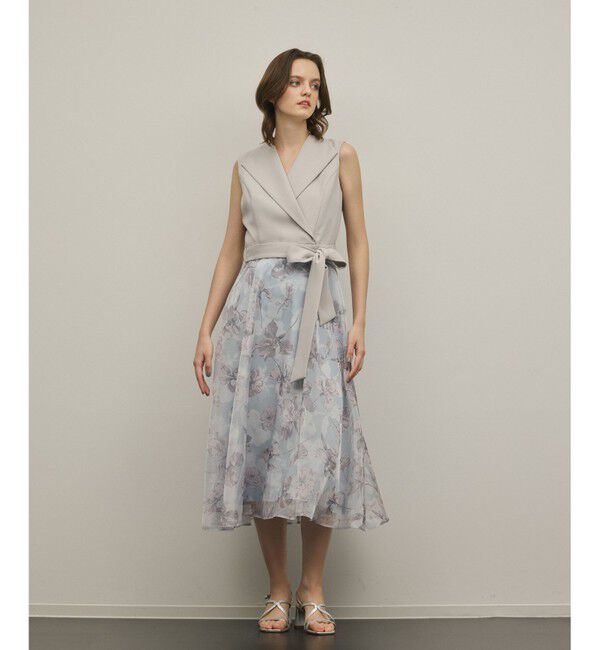 GRACE CONTINENTAL「カシュクールフラワープリントワンピース」|ワンピース|