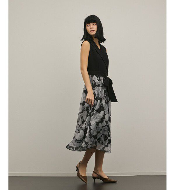 GRACE CONTINENTAL「カシュクールフラワープリントワンピース」|ワンピース|