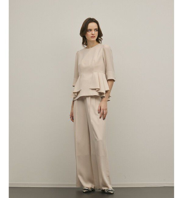 GRACE CONTINENTAL「トリアセタックワイドパンツ」|その他|ベージュ