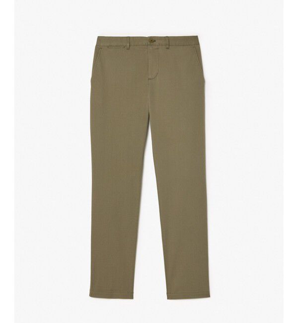 LACOSTE「スリムフィットストレート ストレッチチノパンツ」|チノ|カーキ