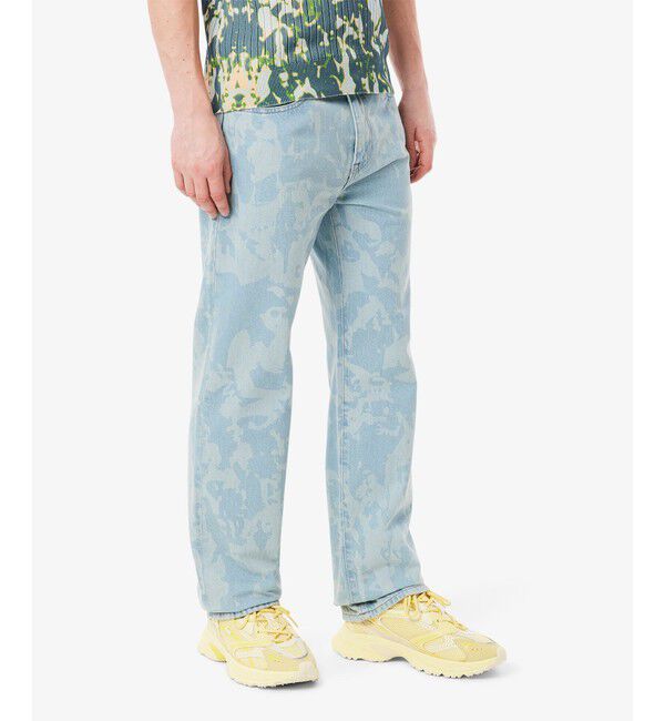 LACOSTE「オールオーバーレザープリントデニムパンツ」|デニム|ライトインディゴブル