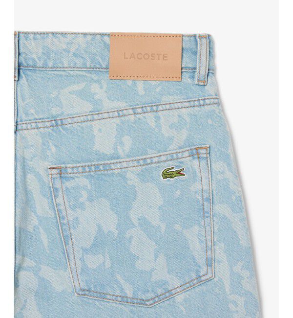 LACOSTE「オールオーバーレザープリントデニムパンツ」|デニム|