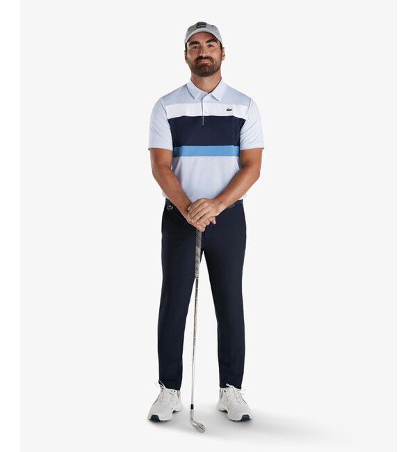 LACOSTE「ウルトラドライ ストレッチカラーブロックゴルフポロシャツ」|ポロシャツ|