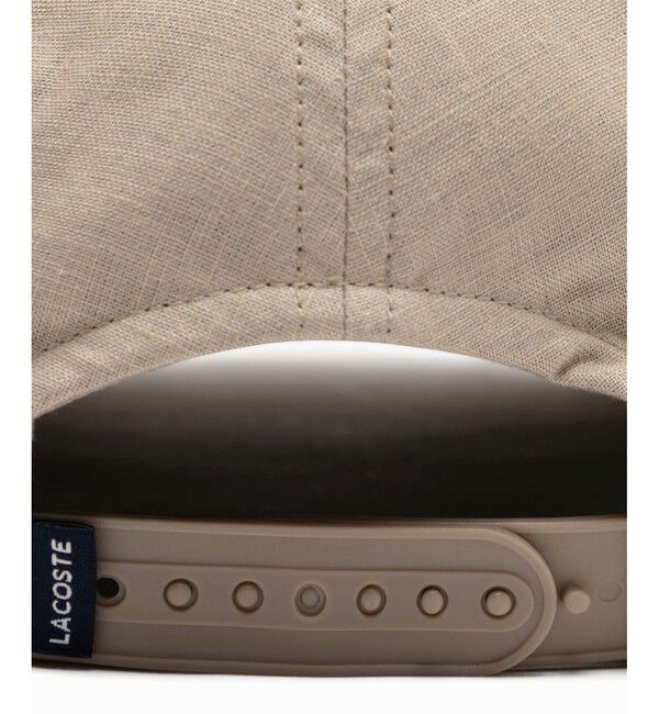 LACOSTE「ブランドネームロゴ刺繍 コットンリネンキャップ」|キャップ・キャスケット|