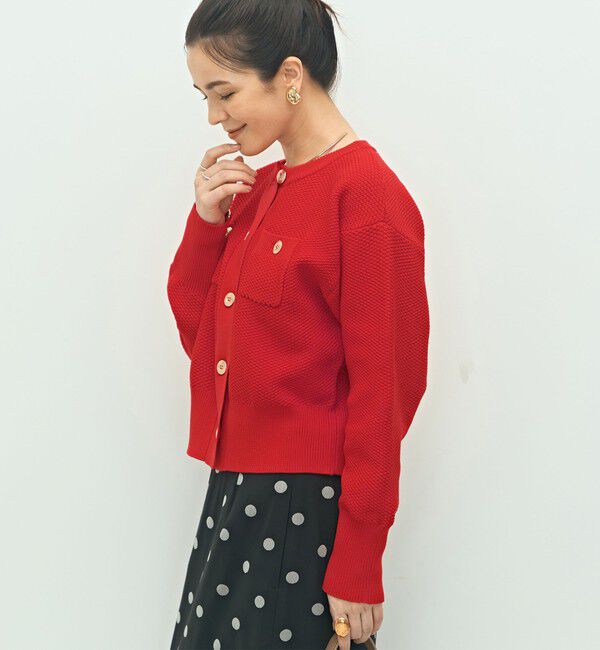 NOLLEY'S「《手洗い可能》鹿の子編みクルーネックカーディガン」|カーディガン|