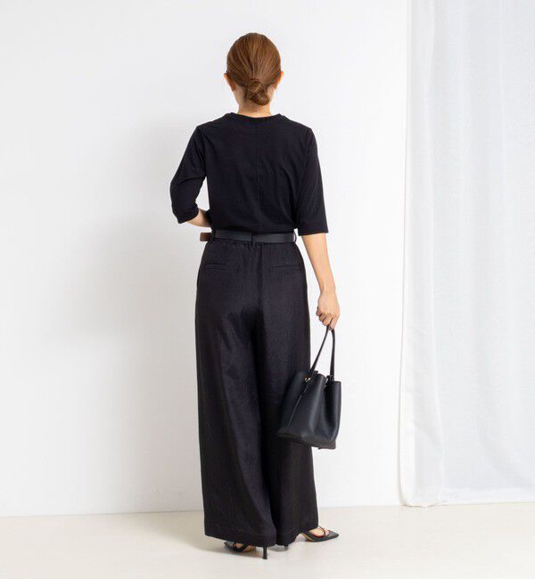 NOLLEY'S「ウォッシャブルクラッシュサテンワイドパンツ」|その他|