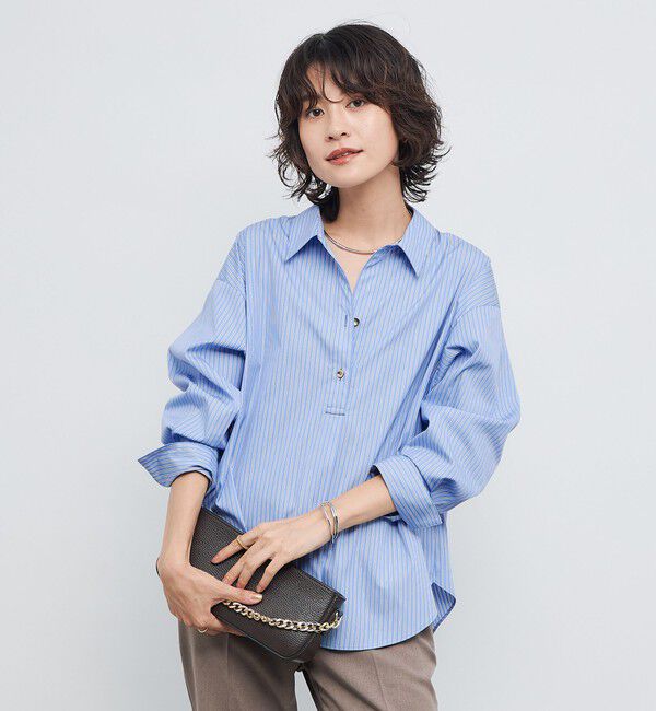 NOLLEY'S sophi「ウォッシャブルブロードメタル釦スキッパーシャツ」|シャツ・ブラウス|