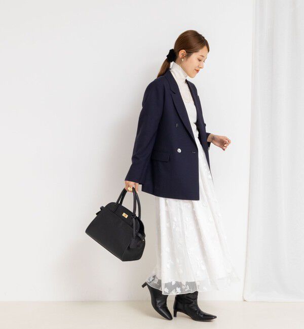 NOLLEY'S「ウォッシャブルチュール刺繍リバーシブルギャザースカート」|フレア|