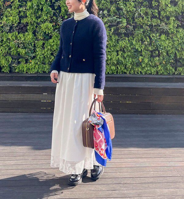 NOLLEY'S「ウォッシャブルチュール刺繍リバーシブルギャザースカート」|フレア|