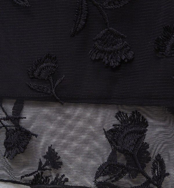 NOLLEY'S「ウォッシャブルチュール刺繍リバーシブルギャザースカート」|フレア|