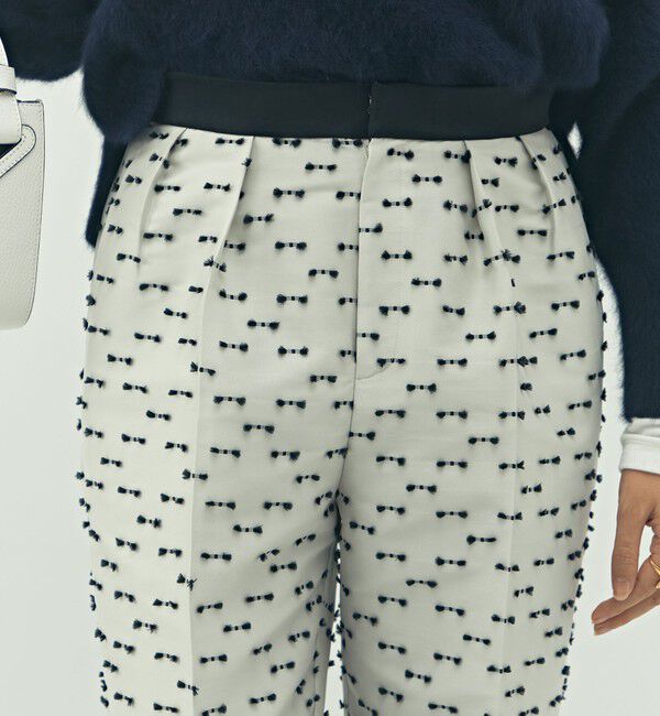 NOLLEY'S「《セットアップ対応》ウォッシャブルリボンジャガードタックテーパードパンツ」|その他|