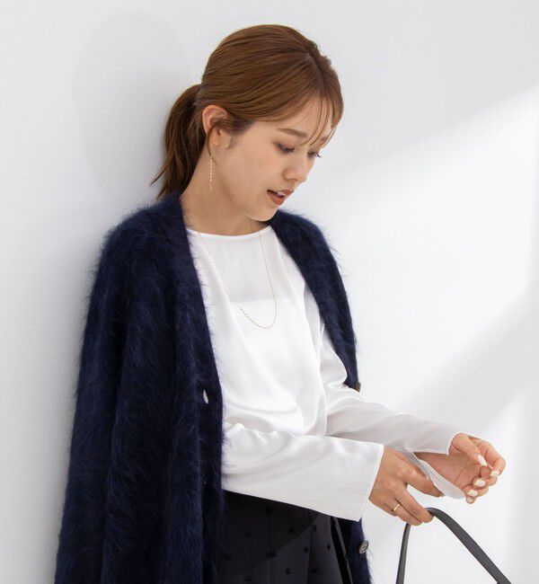 NOLLEY'S「◇【WEB限定】ウォッシャブルリラックスサテン長袖Ｔブラウス」|シャツ・ブラウス|