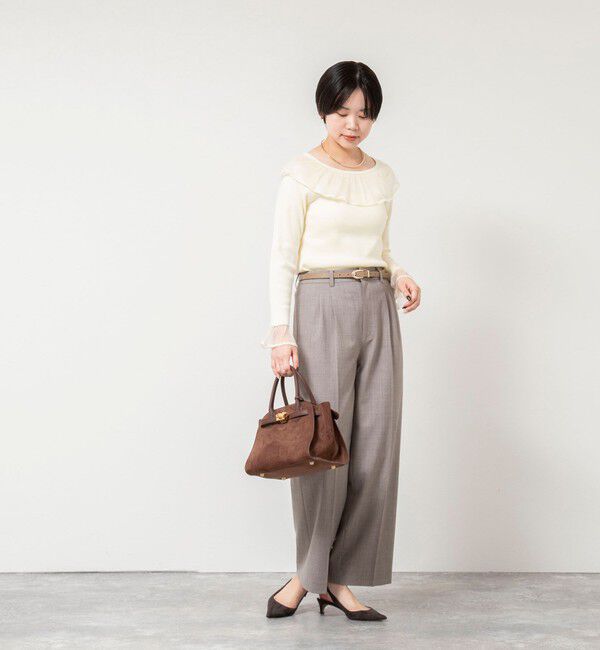 NOLLEY'S sophi「《手洗い可能》シアーフリル総針プルオーバー」|ニット・セーター|