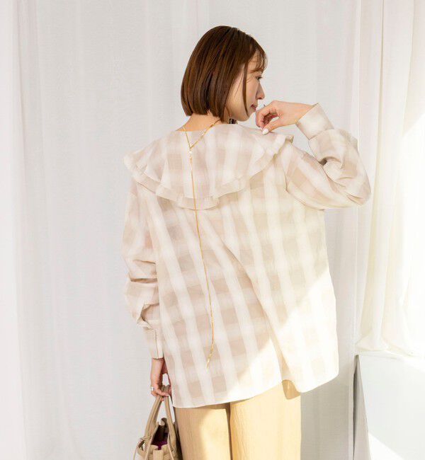 NOLLEY'S「ウォッシャブルラッフルカラーブラウス」|シャツ・ブラウス|