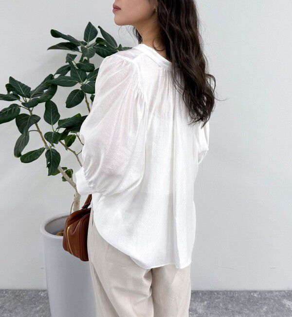 fredy emue「シャイニーシアー２WAYハーフスリーブブラウス」|シャツ・ブラウス|
