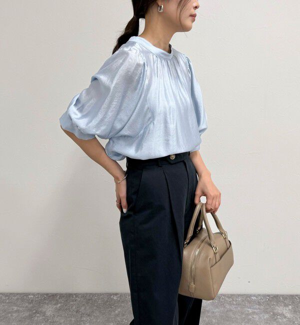 fredy emue「シャイニーシアー２WAYハーフスリーブブラウス」|シャツ・ブラウス|