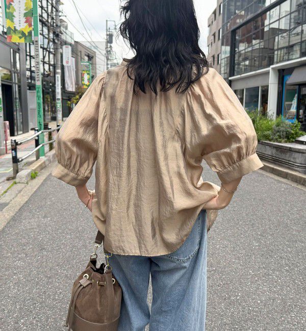 fredy emue「シャイニーシアー２WAYハーフスリーブブラウス」|シャツ・ブラウス|