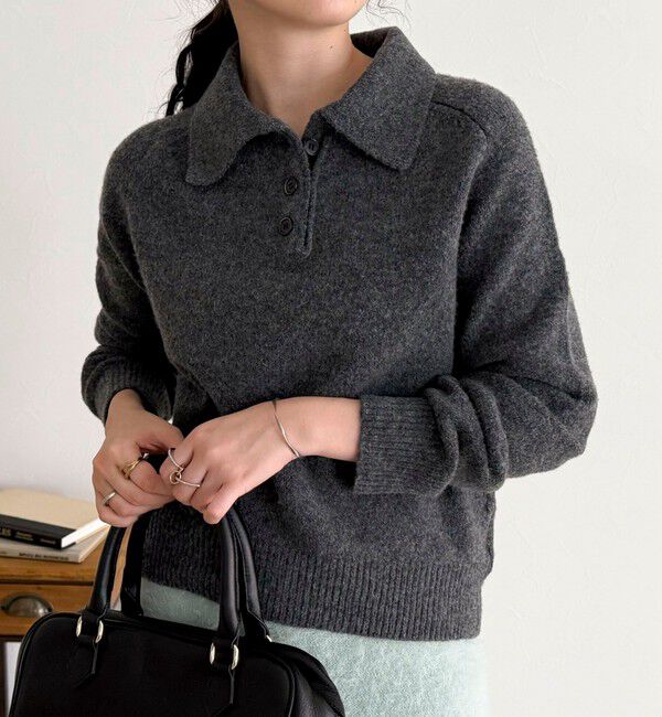 fredy emue「ポロ衿ニットプルオーバー」|ニット・セーター|