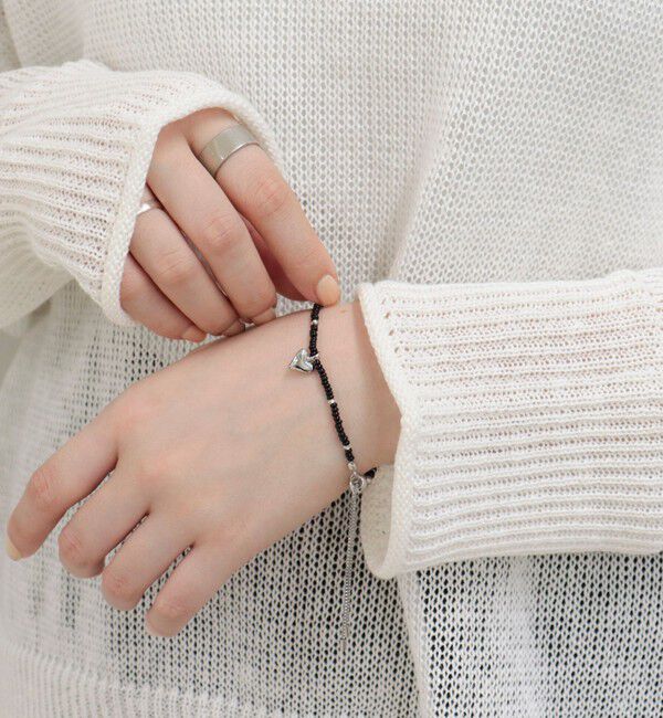 fredy emue「ビーズ&times;ハートトップブレス」|ブレスレット・バングル|