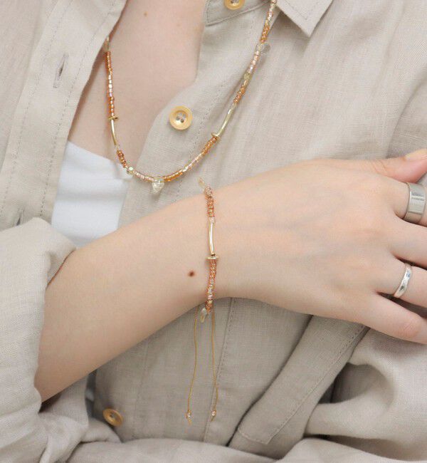 fredy emue「ストリングアジャストビーズブレス」|ブレスレット・バングル|ベージュ系その他