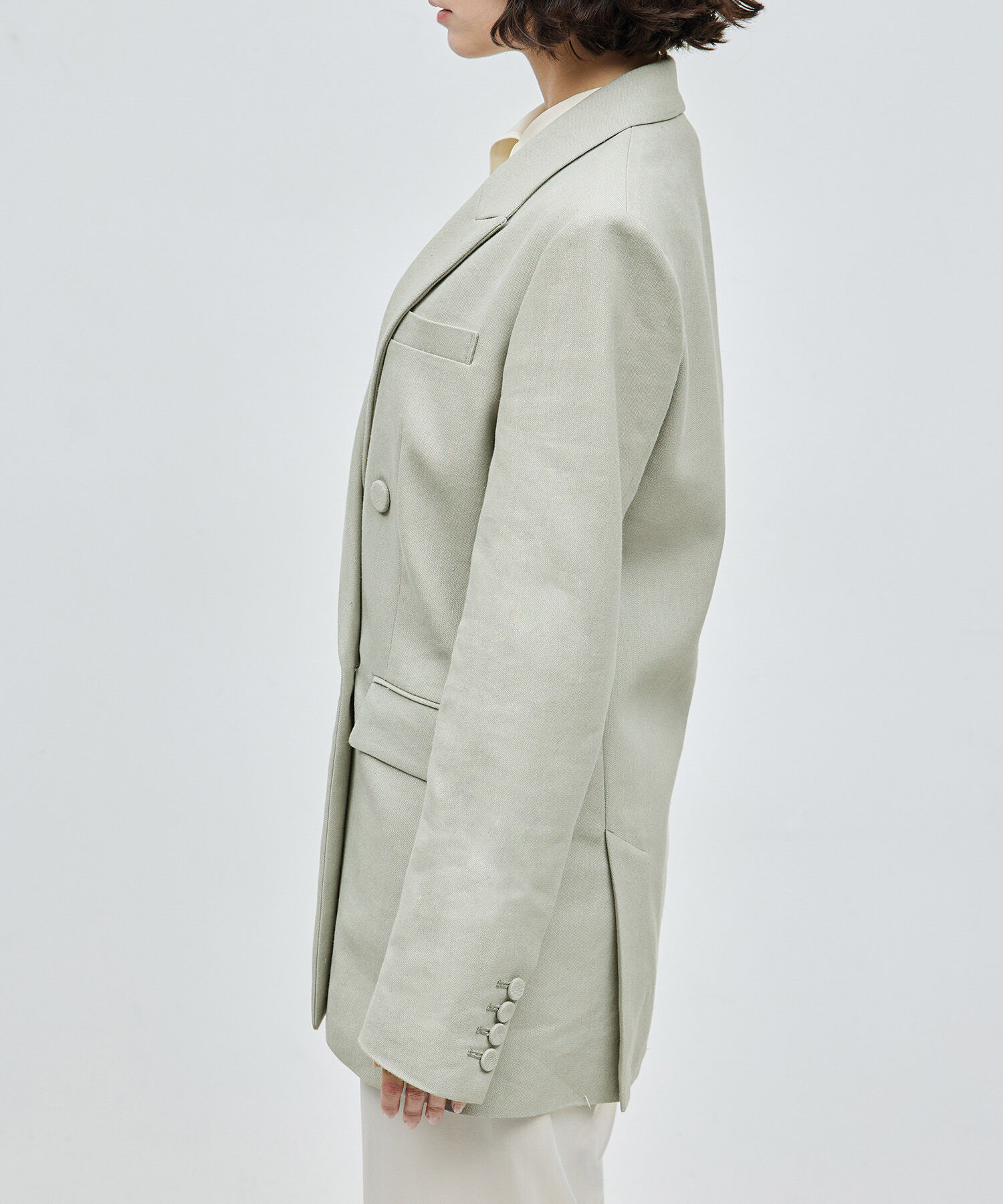 ROPE「ヘビーリネン ダブルジャケット」|テーラードジャケット|