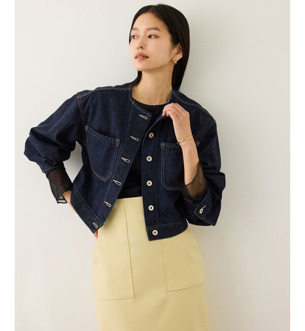 ROPE「シアーフレア袖ドッキングカットソー/イージーケア」|Tシャツ・カットソー|