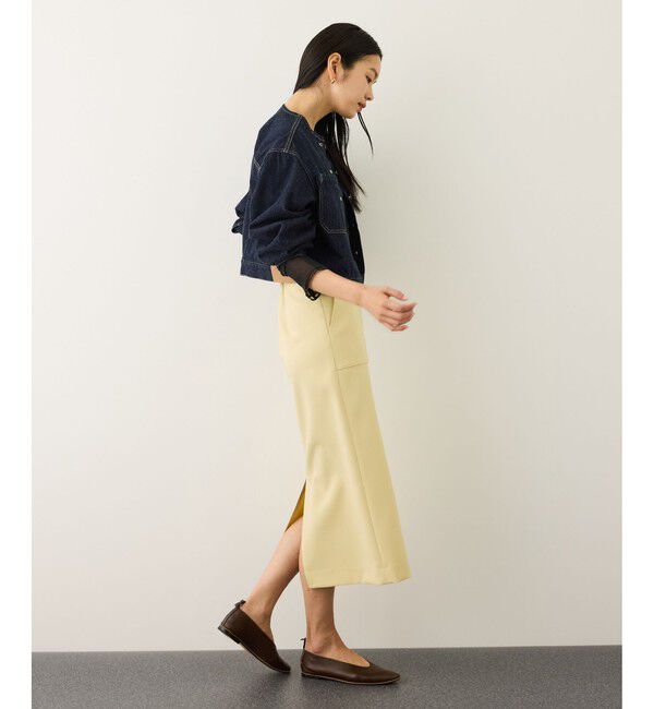 ROPE「シアーフレア袖ドッキングカットソー/イージーケア」|Tシャツ・カットソー|