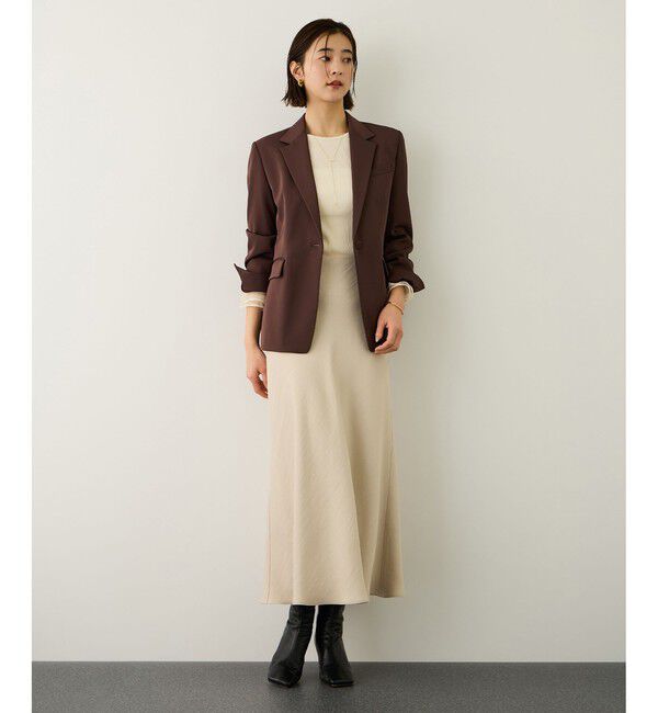 ROPE「シアーフレア袖ドッキングカットソー/イージーケア」|Tシャツ・カットソー|