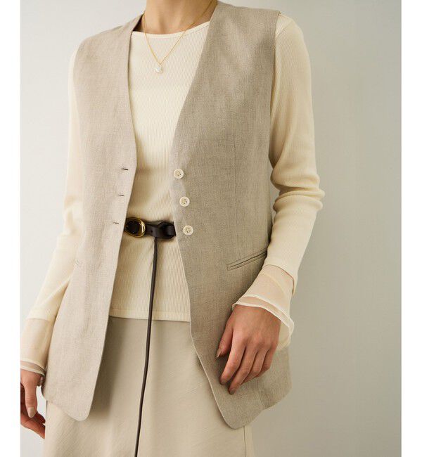 ROPE「シアーフレア袖ドッキングカットソー/イージーケア」|Tシャツ・カットソー|