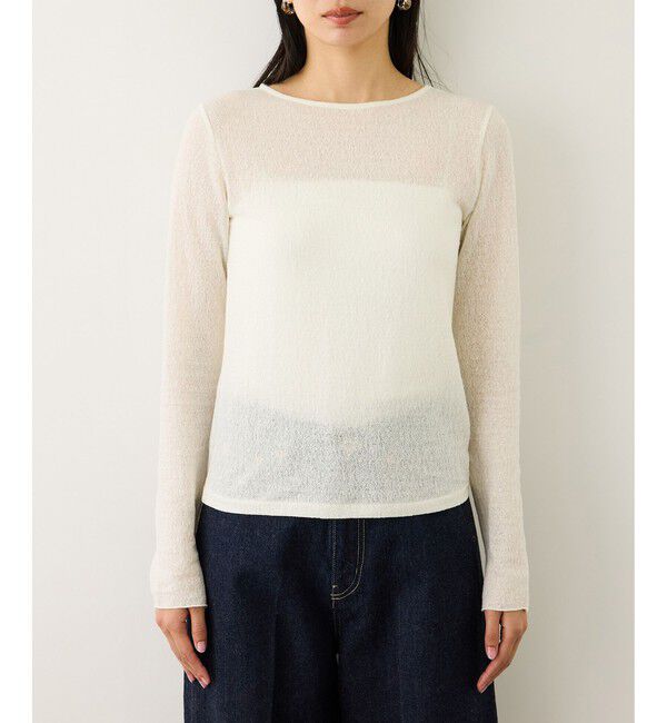 ROPE「コットンシアーロングスリーブカットソー/イージーケア」|Tシャツ・カットソー|