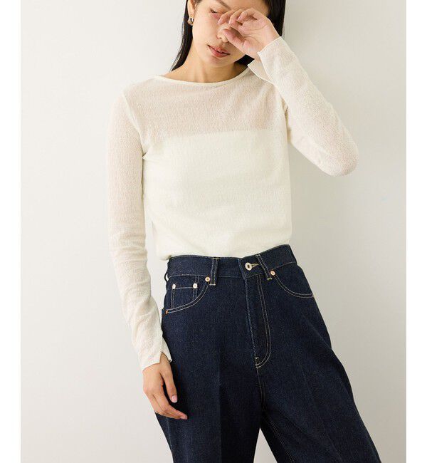 ROPE「コットンシアーロングスリーブカットソー/イージーケア」|Tシャツ・カットソー|