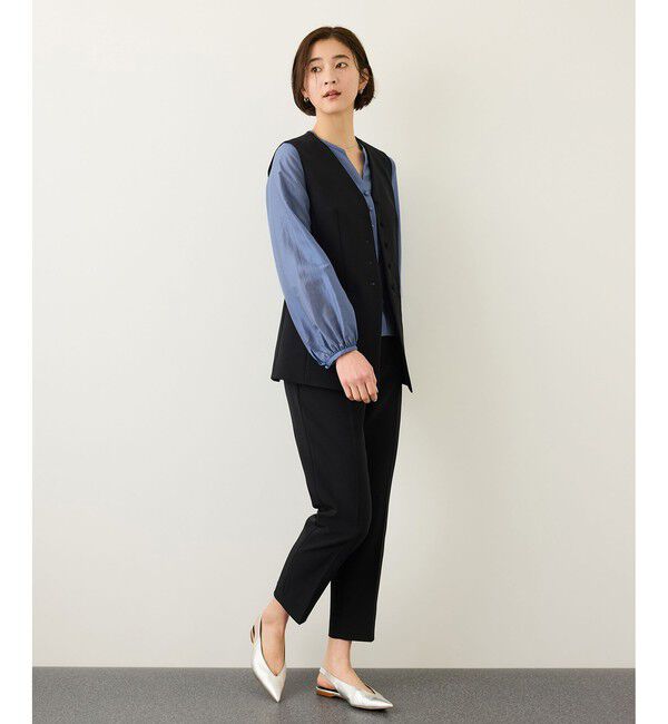 ROPE「カールマイヤーウエストタックペプラムブラウス/イージーケア」|シャツ・ブラウス|