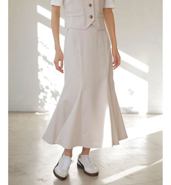 VIS「【美easy】リネンライクマーメイドスカート【洗える】【セットアップ対応】」|スカート|