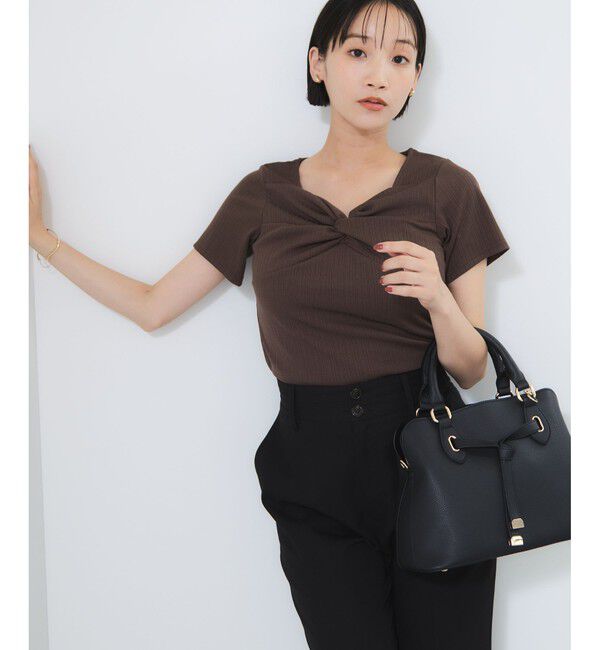 VIS「ツイストテレコカットソー」|Tシャツ・カットソー|ブラウン(20)