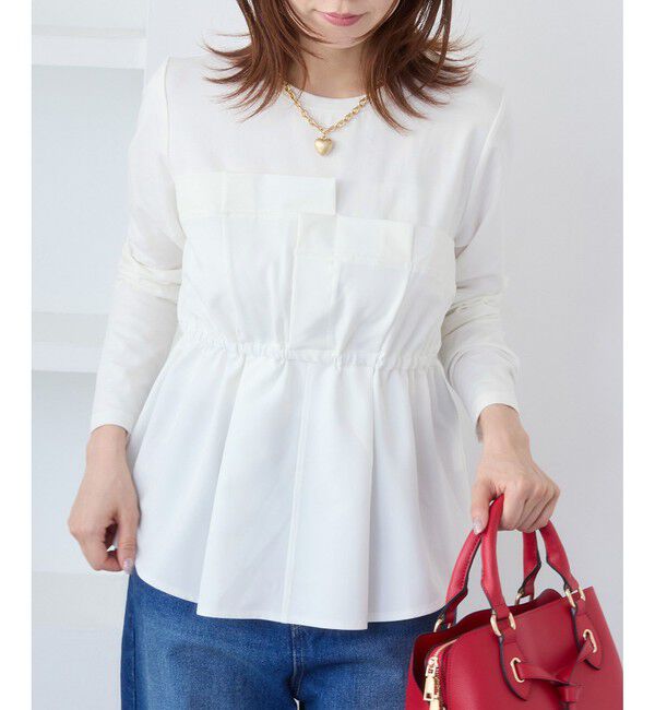 VIS「【WEB限定】ビスチェドッキングペプラムロングスリーブTシャツ」|Tシャツ・カットソー|