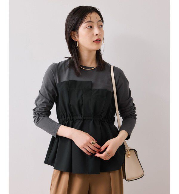 VIS「【WEB限定】ビスチェドッキングペプラムロングスリーブTシャツ」|Tシャツ・カットソー|