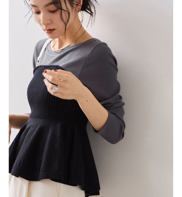 VIS「ペプラムニットドッキングプルオーバー」|ニット・セーター|