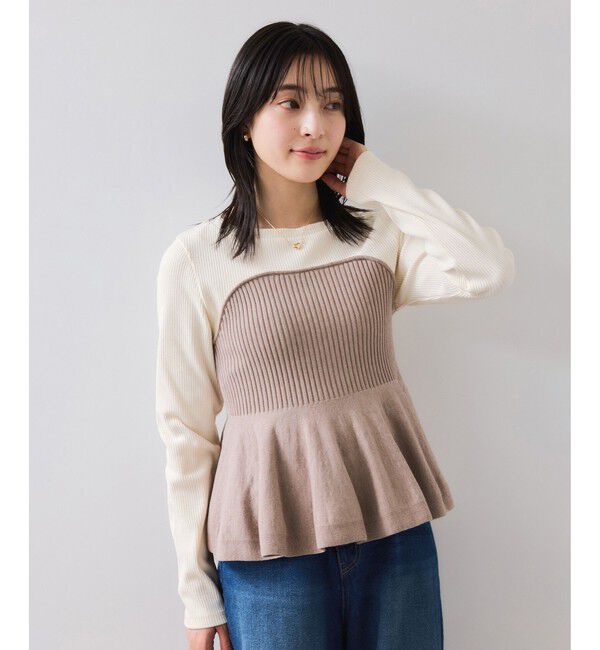 VIS「ペプラムニットドッキングプルオーバー」|ニット・セーター|