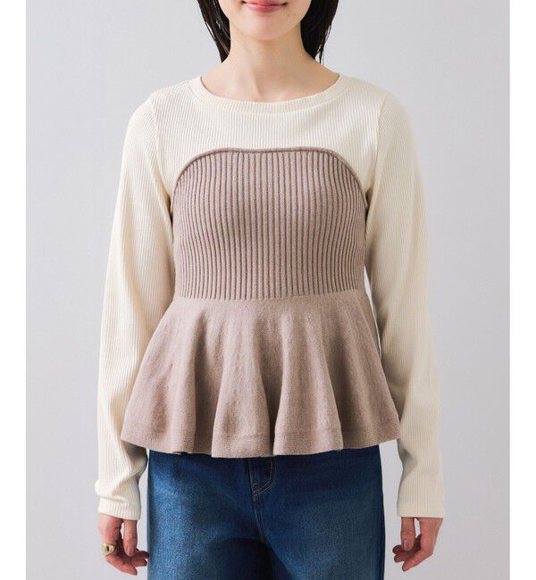 VIS「ペプラムニットドッキングプルオーバー」|ニット・セーター|