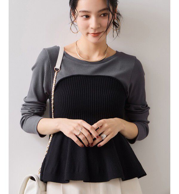 VIS「ペプラムニットドッキングプルオーバー」|ニット・セーター|