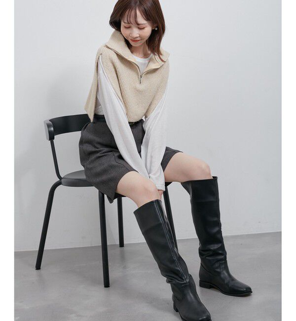 ROPE PICNIC PASSAGE「ラメニットハーフジップベスト」|ベスト・ジレ|