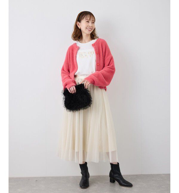 Rope&rsquo;Picnic「fluffy knitフラッフィーニット/ふわふわMIXフェザーニットカーディガン/洗濯機OK」|カーディガン|