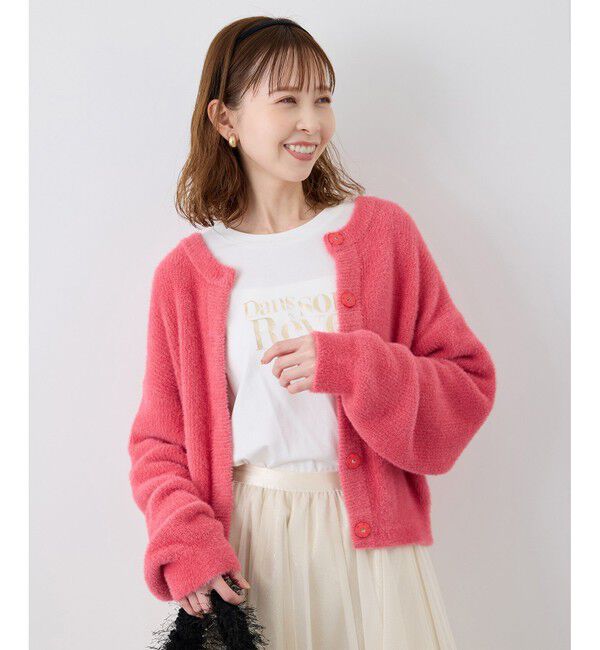 Rope&rsquo;Picnic「fluffy knitフラッフィーニット/ふわふわMIXフェザーニットカーディガン/洗濯機OK」|カーディガン|