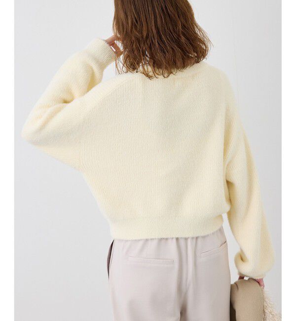 Rope&rsquo;Picnic「fluffy knitフラッフィーニット/ふわふわMIXフェザーニットカーディガン/洗濯機OK」|カーディガン|