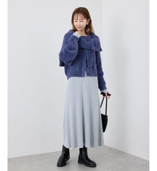 Rope&rsquo;Picnic「fluffy knitフラッフィーニット/ふわふわMIXフェザーニットカーディガン/洗濯機OK」|カーディガン|