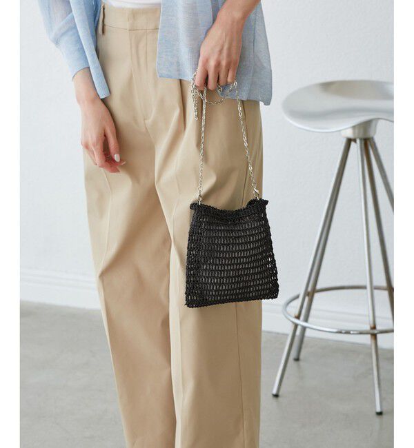 ROPE PICNIC PASSAGE「メタリックヤーンミニチェーンショルダーバッグ」|ショルダー・メッセンジャー|クロメイン