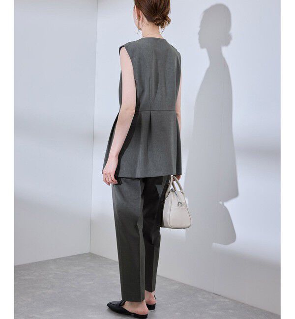 Rope&rsquo;Picnic「【UV対応】【リネンライク・シリーズ】ペプラムジレベスト/通勤・セットアップ対応」|ベスト・ジレ|