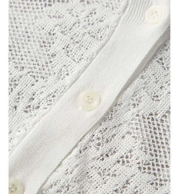 Rope&rsquo;Picnic「透かし編み花柄Vネックカーディガン」|カーディガン|