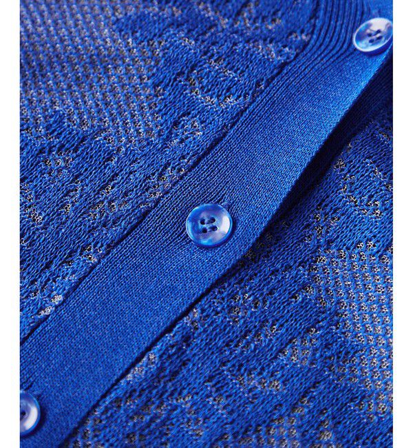 Rope&rsquo;Picnic「透かし編み花柄Vネックカーディガン」|カーディガン|